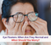 Person rubbing eyes due to eye floaters or blurry vision while wearing glasses.