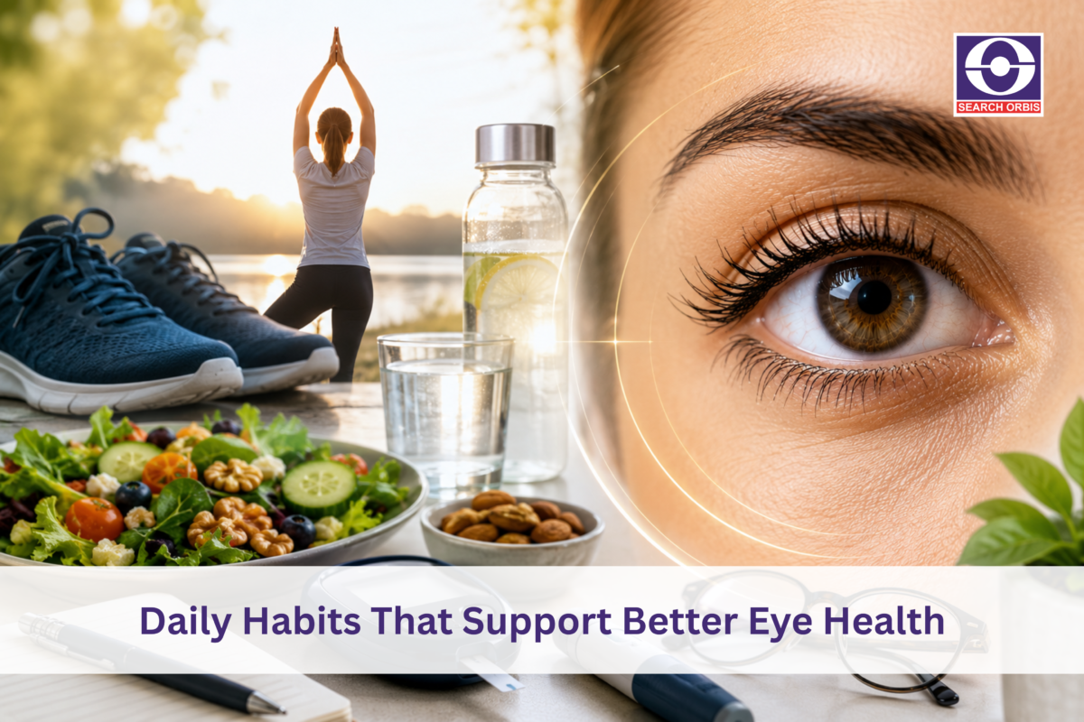 Healthy lifestyle habits, including exercise, nutrition and hydration, support better eye health.